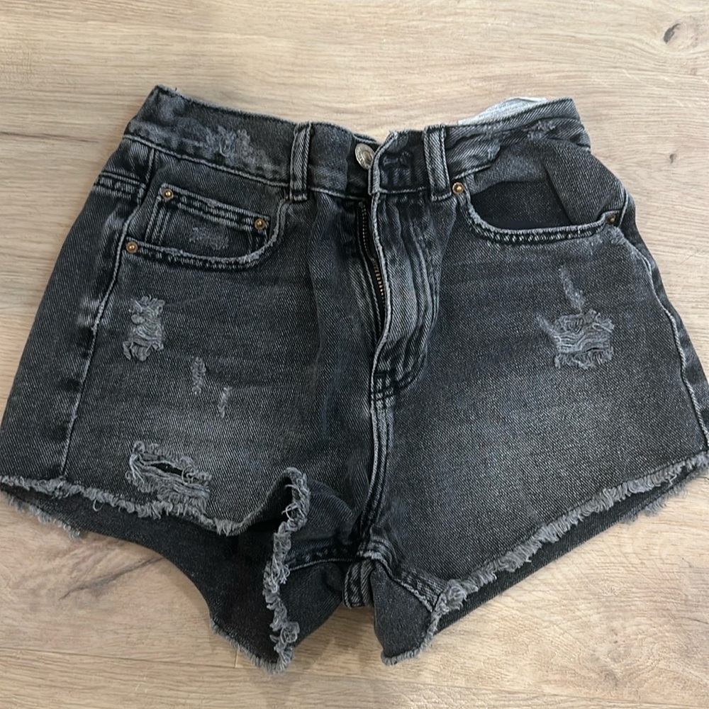 Zara black wash shorts